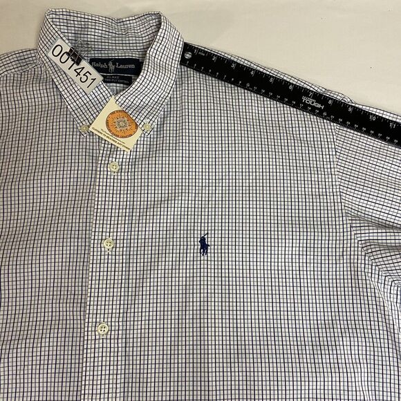 Ralph Lauren Blake Shirt Mens XL Blue Flannel Plaid Preppy Corpcore Button Down - Picture 13 of 15